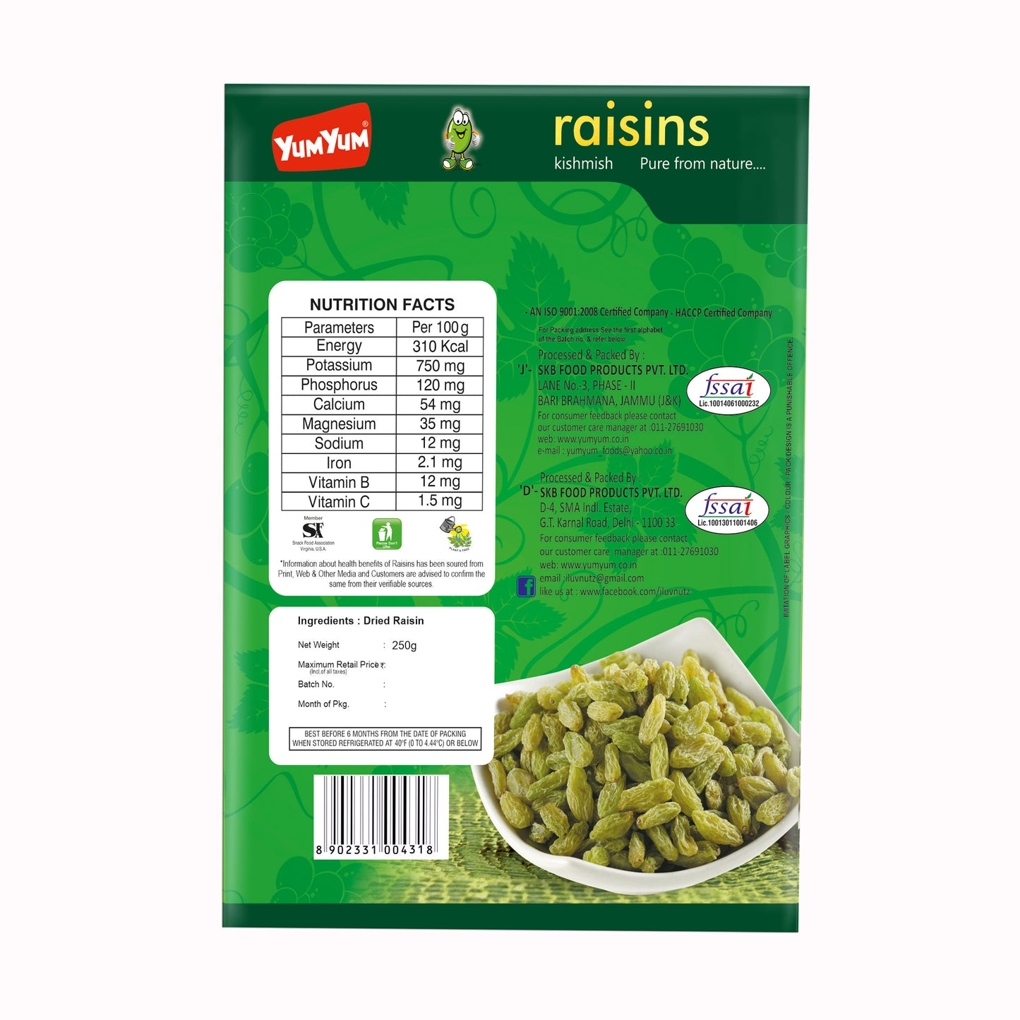 Yum Yum Green Raisins