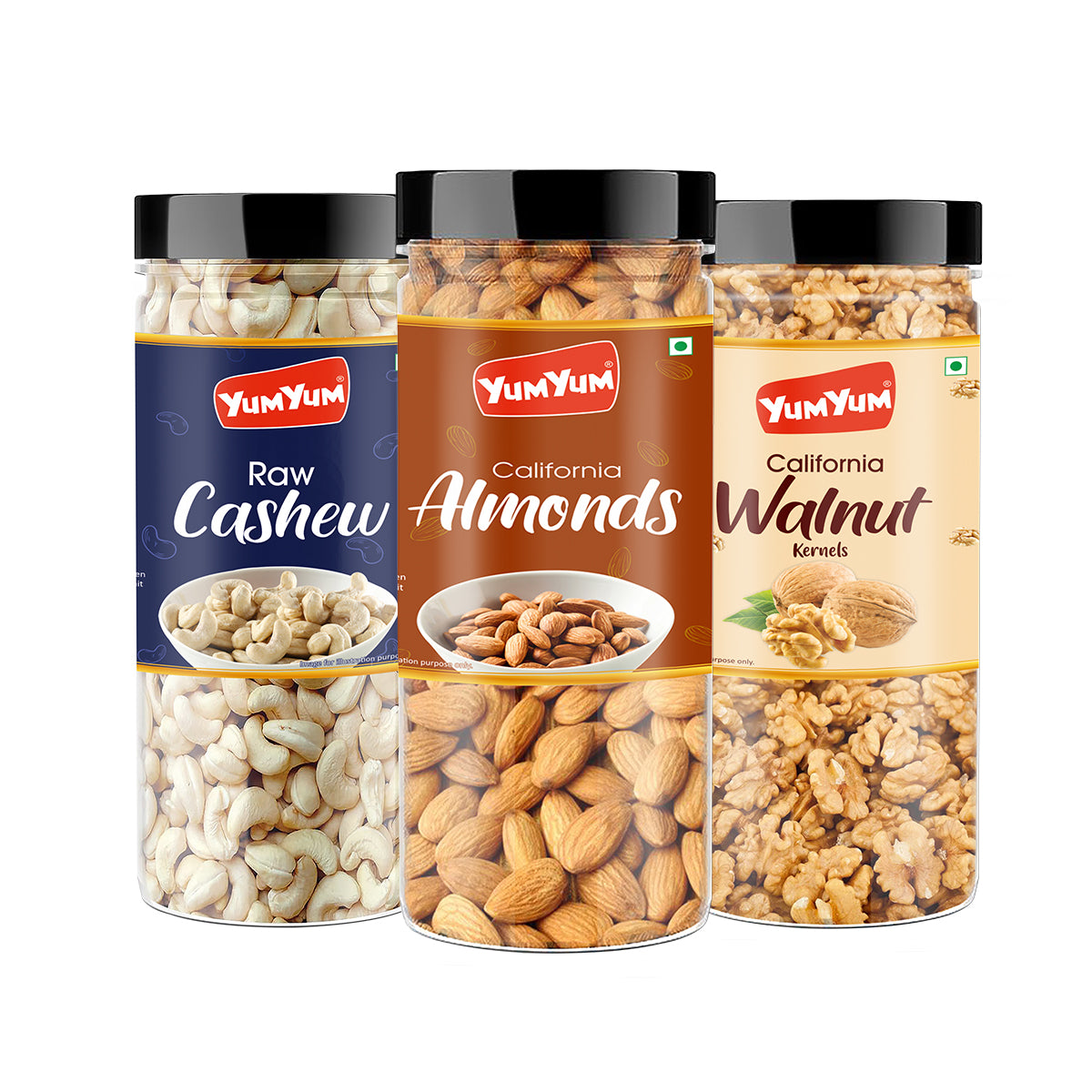 Yum Yum Almonds - Cashews - Walnut Kernels (A-C-WK)