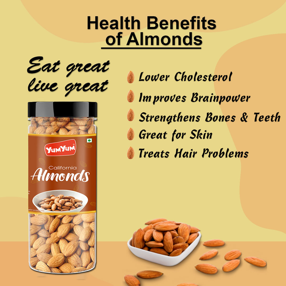 Yum Yum Almonds - Cashews - Walnut Kernels (A-C-WK)